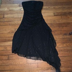 Black strapless dress